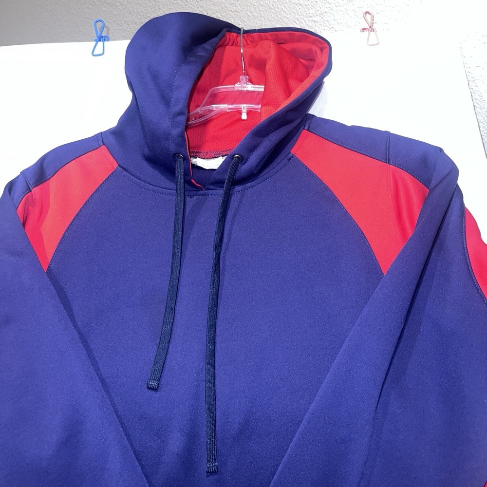 Boombah Hoodie Sweatshirt Men's L Navy Red Color-block Pockets Activewear